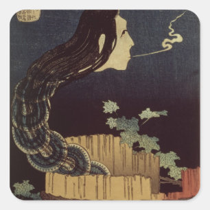 Japanese Ghost Square Sticker
