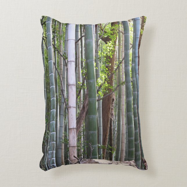 Japanese Giant Bamboo Forest, Sagano, Kyoto, Japan Decorative Cushion (Front(Vertical))