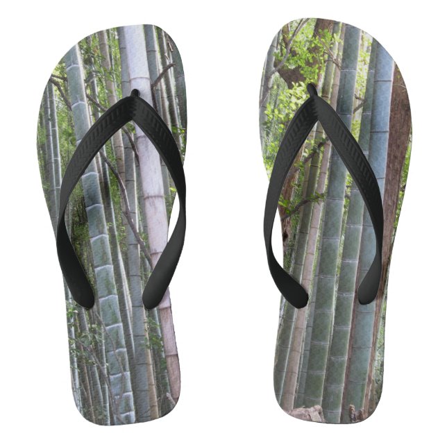 Japanese Giant Bamboo Forest, Sagano, Kyoto, Japan Flip Flops (Footbed)