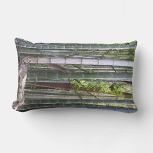 Japanese Giant Bamboo Forest, Sagano, Kyoto, Japan Lumbar Cushion