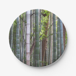 Japanese Giant Bamboo Forest, Sagano, Kyoto, Japan Paper Plate