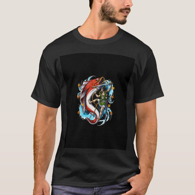 Japanese Giant Carp Samurai T-Shirt (Front)