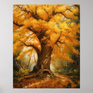 Japanese Ginkgo Tree Art Print Poster