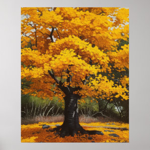 Japanese Ginkgo Tree Art Print Poster