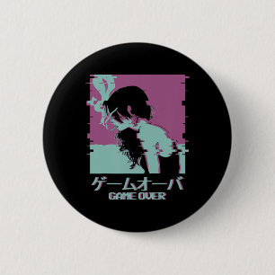 Japanese Girl Anime Game Over 6 Cm Round Badge