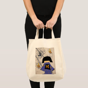 japanese girl butterfly tote bag