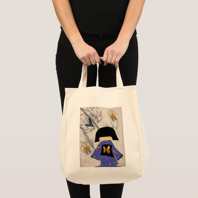 japanese girl butterfly tote bag (Front (Product))