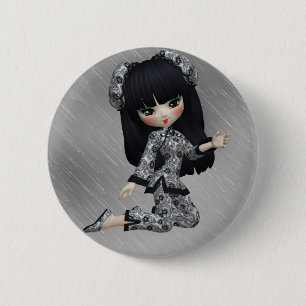Japanese Girl Buttton 6 Cm Round Badge