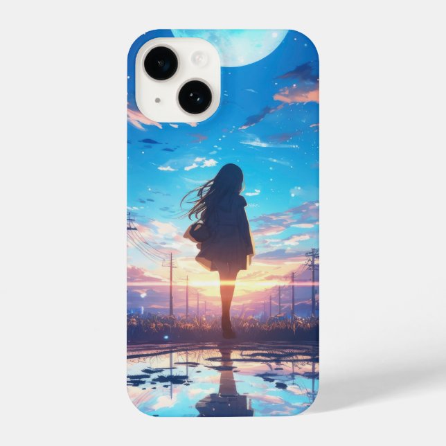 Japanese girl in the middle of the water... iPhone case (Back)