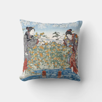 Japanese Girls by Ide Tama River Cushion