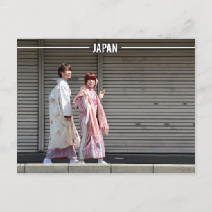 Japanese Girls dressed in Kimonos/Yukata Postcard