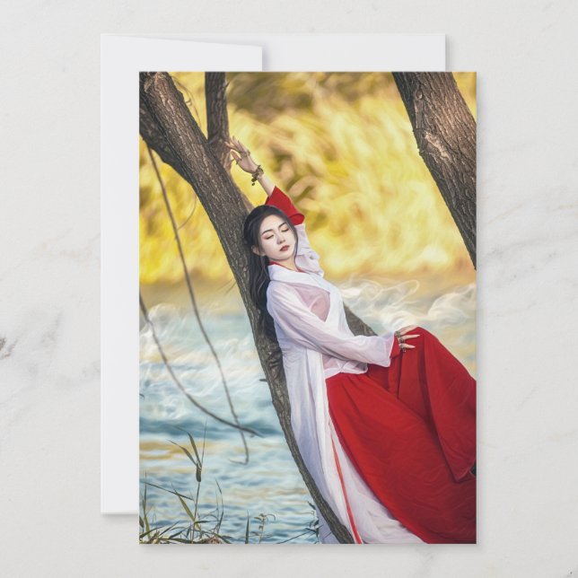 Japanese girls holiday card (Front)