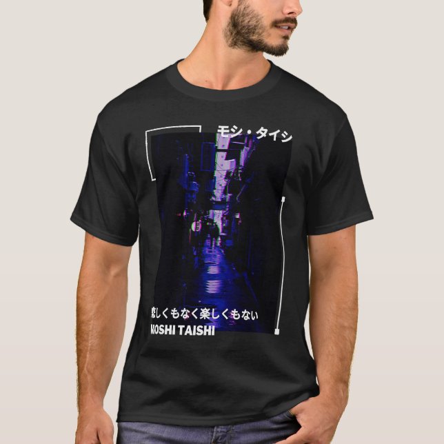 Japanese Glitch Cyberpunk Tokyo Streetwear Aesthet T-Shirt (Front)