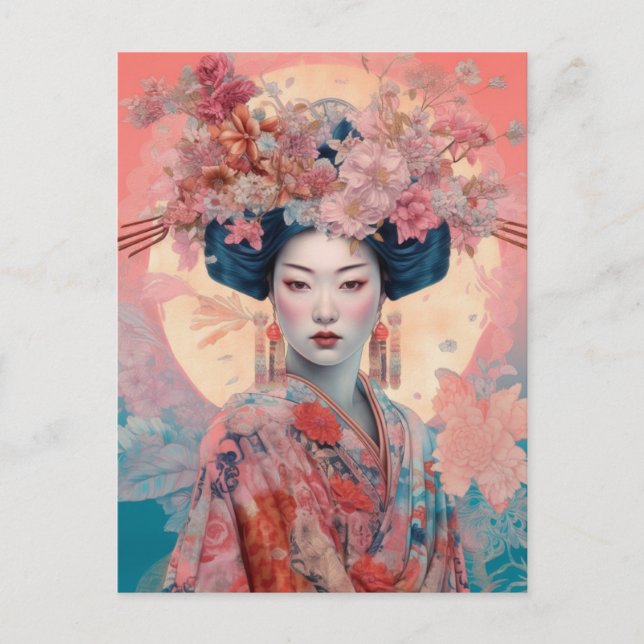 Japanese Goddess Fantasy Art Postcard (Front)