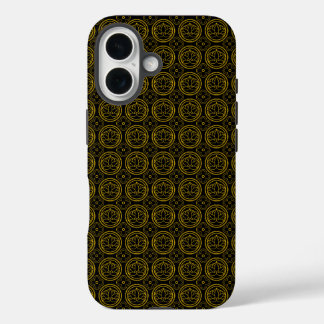 Japanese Gold & Black Hasu iPhone 16 Case