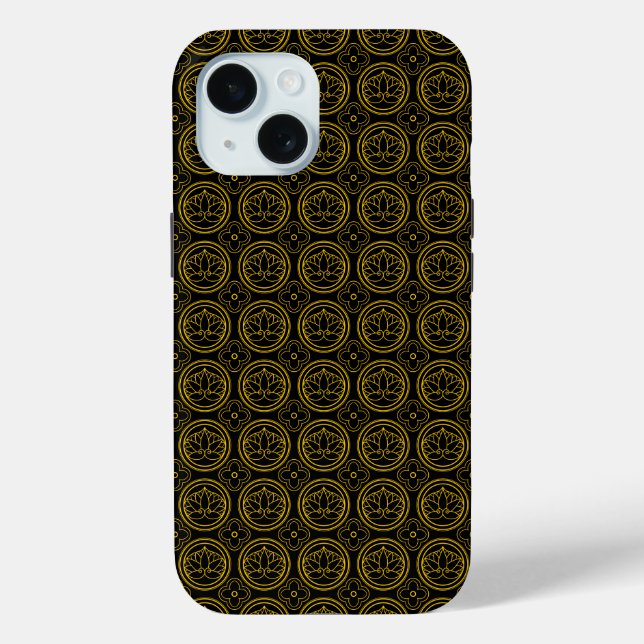 Japanese Gold & Black Pattern Case-Mate iPhone Case (Back)