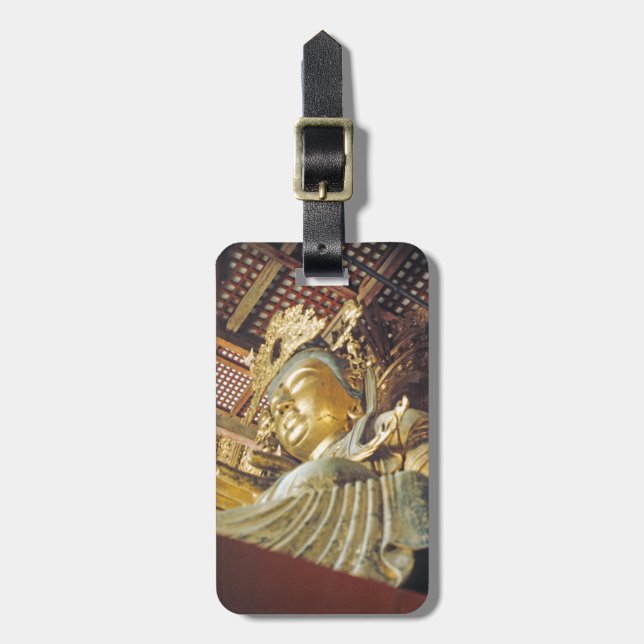 Japanese Golden Statue Easy ID Personal Luggage Tag (Front Vertical)