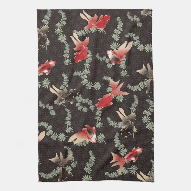 Japanese Goldfish Tea Towel (Vertical)