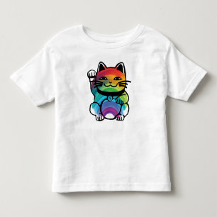 Japanese Good Luck Cat with Rainbow Toddler T-Shirt