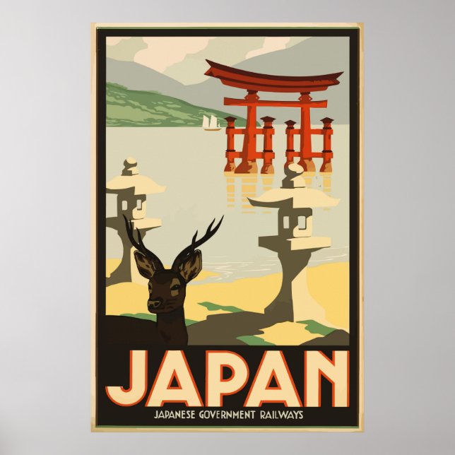 Japanese Government Railways Japan Vintage Travel  Poster (Front)