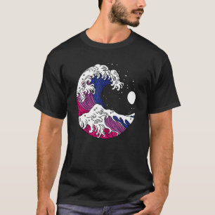 Japanese Great Wave Bisexual Pride LGBTQ Bi Flag B T-Shirt