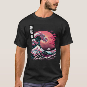 Japanese Great Wave Kanagawa Retrowave Style 3 T-Shirt