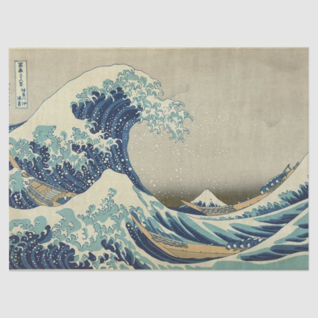 Japanese Great Wave off Kanagawa by Hokusai Tissue Paper (Front)