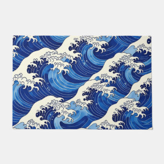 Japanese Great Wave Pattern Ocean  Doormat