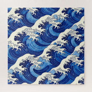 Japanese Great Wave Pattern Ocean Jigsaw Puzzle