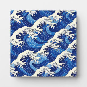 Japanese Great Wave Pattern Ocean  Plaque