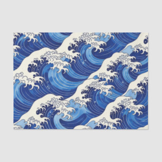 Japanese Great Wave Pattern Ocean  Tissue Paper