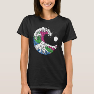 Japanese Great Wave Polysexual Pride Flag Polyamor T-Shirt