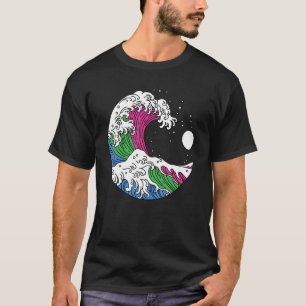 Japanese Great Wave Polysexual Pride Flag Polyamor T-Shirt
