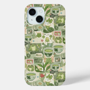 Japanese Green Anime Moodboard kawaii cartoon gift iPhone 15 Case