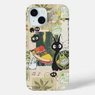 Japanese Green Anime Moodboard kawaii cartoon gift iPhone 15 Case