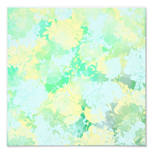 Japanese green,flowers patterns photo print (Front)