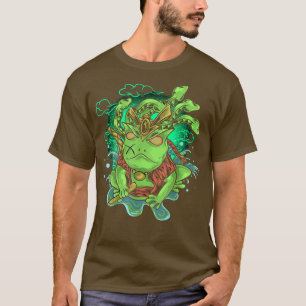 Japanese Green Frog Ninja Samurai Katana Sword T-Shirt