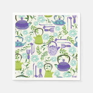 Japanese Green Teapot Design Napkin