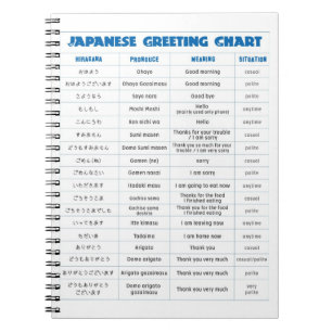 Japanese Greeting Chart Note Notebook