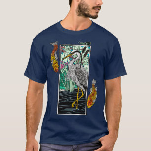 Japanese Grey Heron Aosagi Nishikigoi Koi p Fish T-Shirt