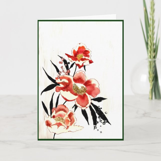 Japanese Haiku Art Greeting Card (Front)