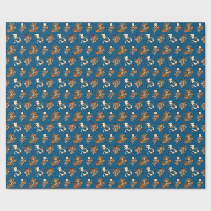 Japanese Halloween Kitsune Pumpkin Yokai Pattern Wrapping Paper