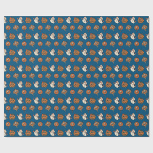 Japanese Halloween Kitsune Pumpkin Yokai Pattern Wrapping Paper