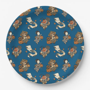 Japanese Halloween Yokai Pattern Paper Plates