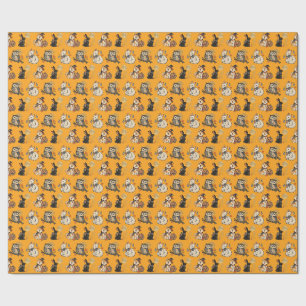 Japanese Halloween Yokai Pattern Wrapping Paper