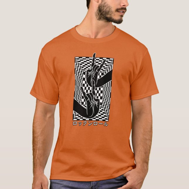 Japanese Hand On Chess With Mudra Rock N Roll gift T-Shirt (Front)