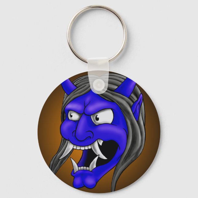 Japanese Hannya Mask Key Ring (Front)