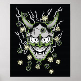 Japanese Hannya Mask Poster