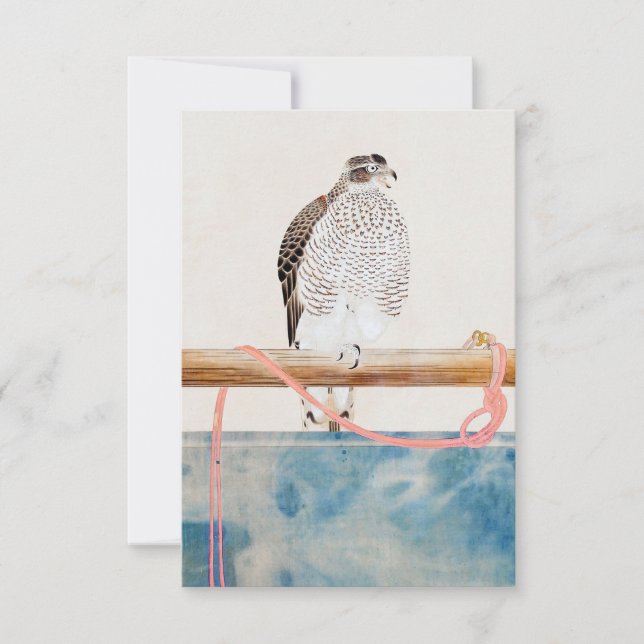 Japanese hawk (19th century) Vintage Woodblock Invitation (Front)