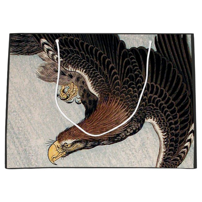 JAPANESE HAWK AND POPPIES GIFT BAG (Front)